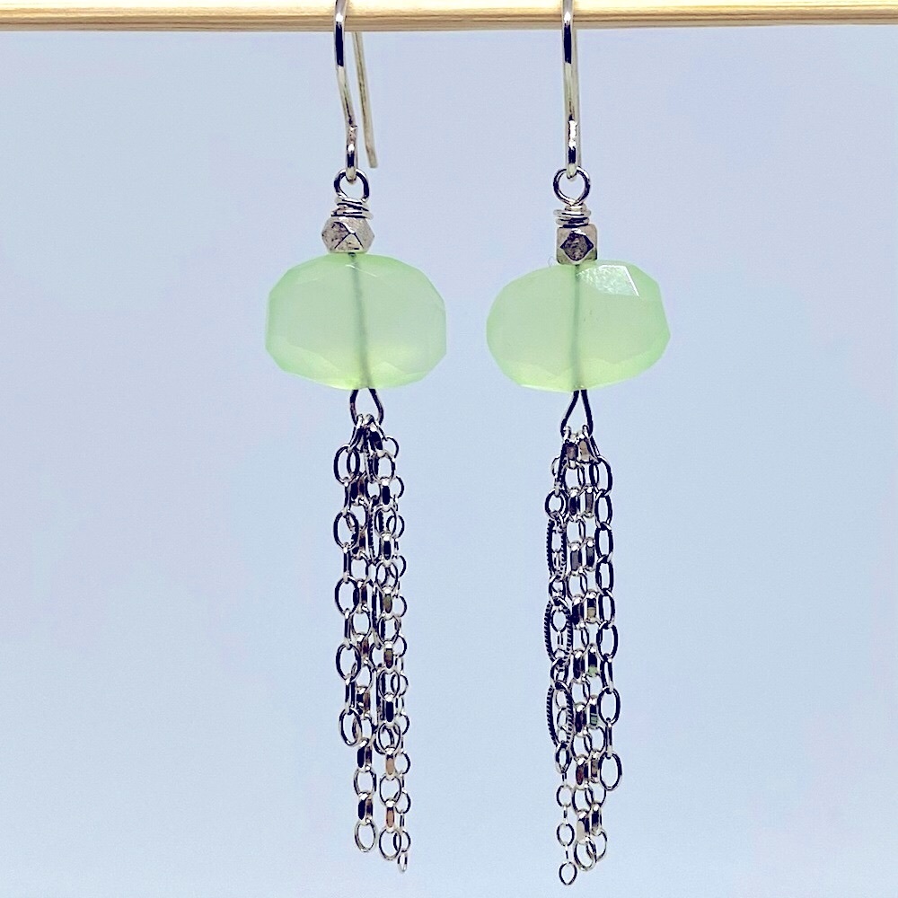 NWT Fabulous Sterling Silver Chrysoprase earrings.  Introductory offer!